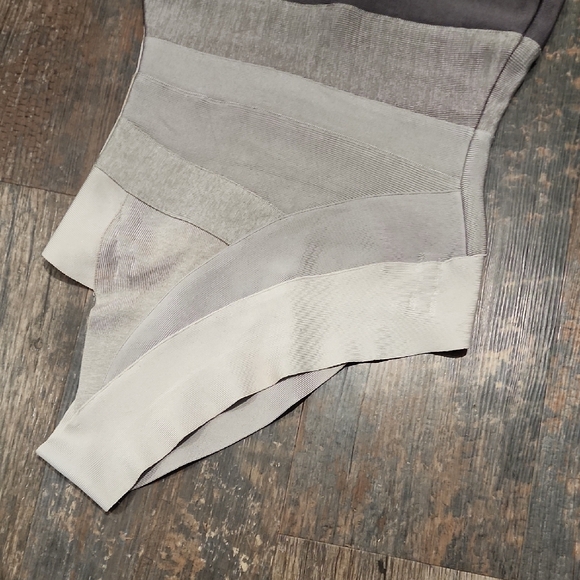 HARVE LEGER Elegant Gray Ombre One-Shoulder Bandage Dress Size Small - Picture 7 of 8